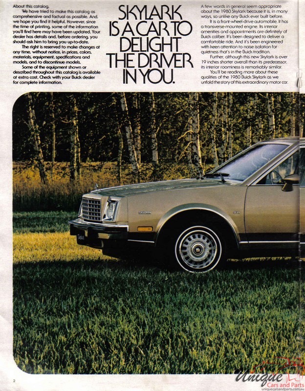 1980 Buick Skylark Brochure Page 1